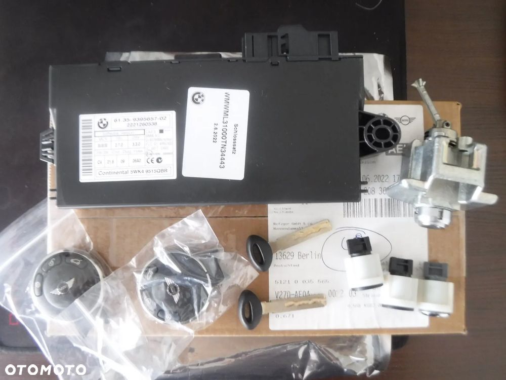 mini cooper r55 r57 r58 zamek kluczyk moduł zestaw startowy nowy oe - 1