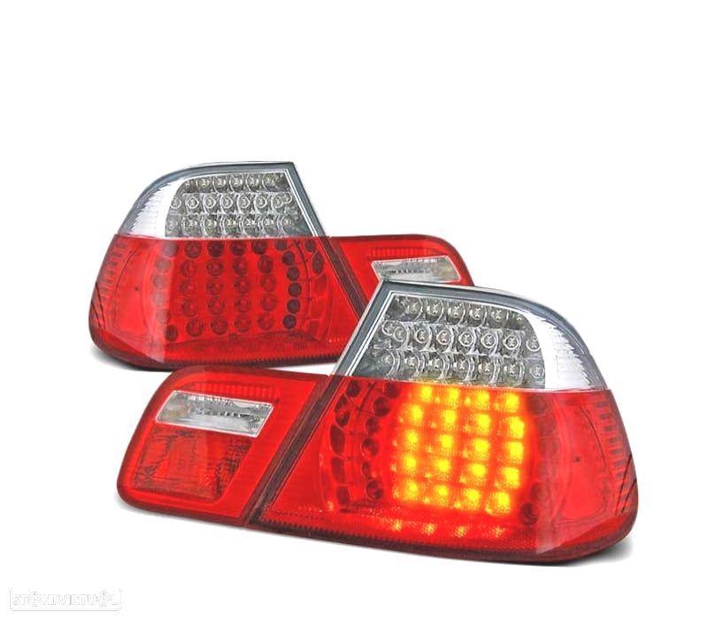 FAROLINS TRASEIROS LED BMW SÉRIE 3 E46 COUPÉ 99-03 VERMELHO TRANSPARENTE - 2