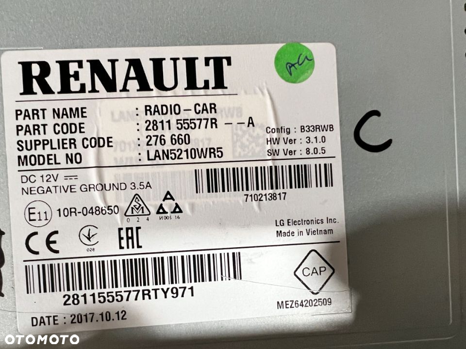 Nawigacja Radio CLIO LAN5210WR5 281155577R - 2