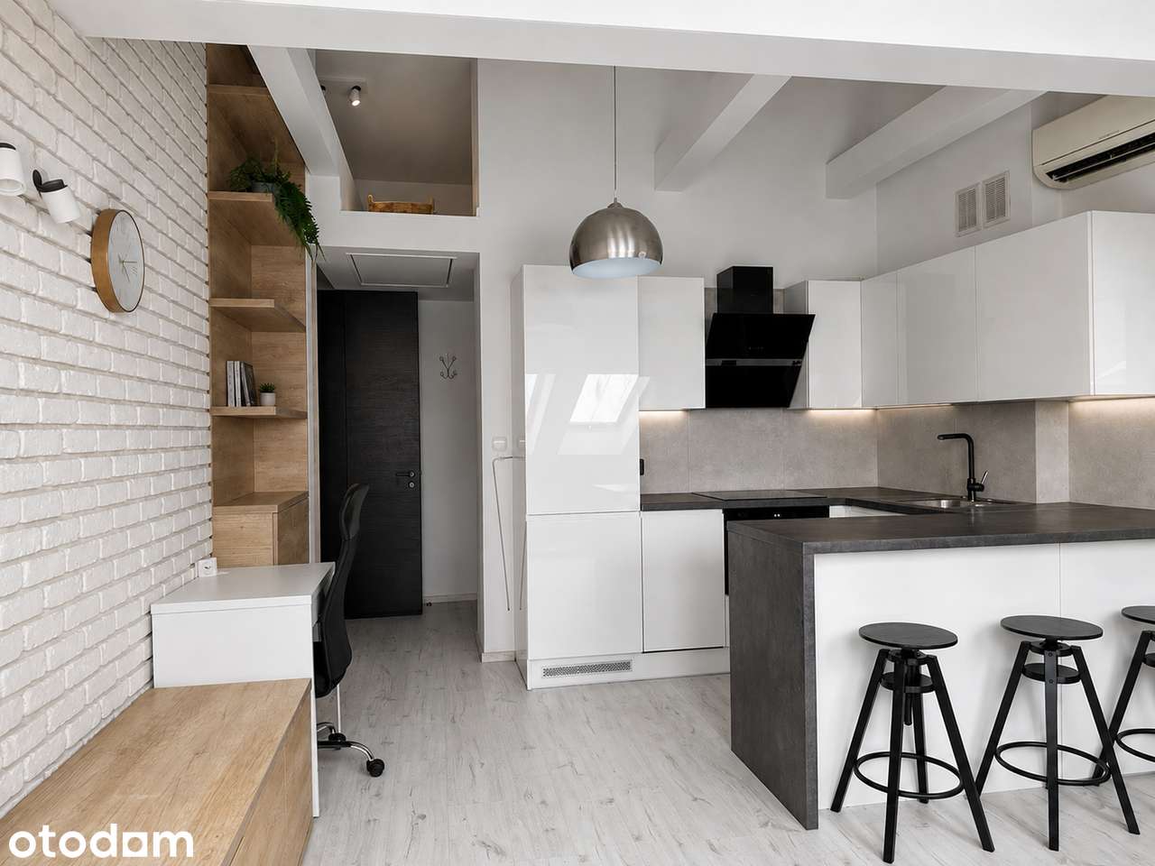 Studio with Mezzanine by the Vistula | Elevator | A/C | Available Now