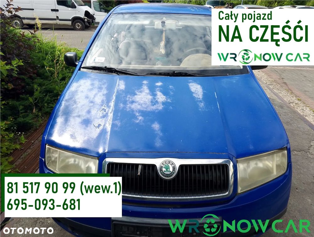 Skoda Fabia 6Y2 (99-04r.) 1.4 B 59KM. Silnik AZE pasuje do AZF Skrzynia  EMH pasuje do FCM, FNK, GCG, FJQ,FCN lakier FSK 6D 4590.Cały na części.GWARANCJA !!!  Przód Tył Zestaw Komplet Drzwi Klapa Zderzak Błotnik Maska Grill Atrapa Szyba Pas Lampa Lusterko Boczki Fotel Kanapa Kokpit Deska Rozdzielcza Przełącznik Włącznik Sterownik Przewody Wiązka Instalacja Moduł Komputer Czujnik Listwa Pompa Alternator Wtryski Głowica Rozrusznik Kompresor Sprzęgło Dwumas Silnik Skrzynia ABS Klimatyzacji Paliwa Wspomagania Kolektor Turbina Przepustnica Zawór Chłodnica Koło Hak Belka Sanki Zawieszenie Mcpherson Półoś Amortyzator Wydech Tłumik Zacisk Most - 1