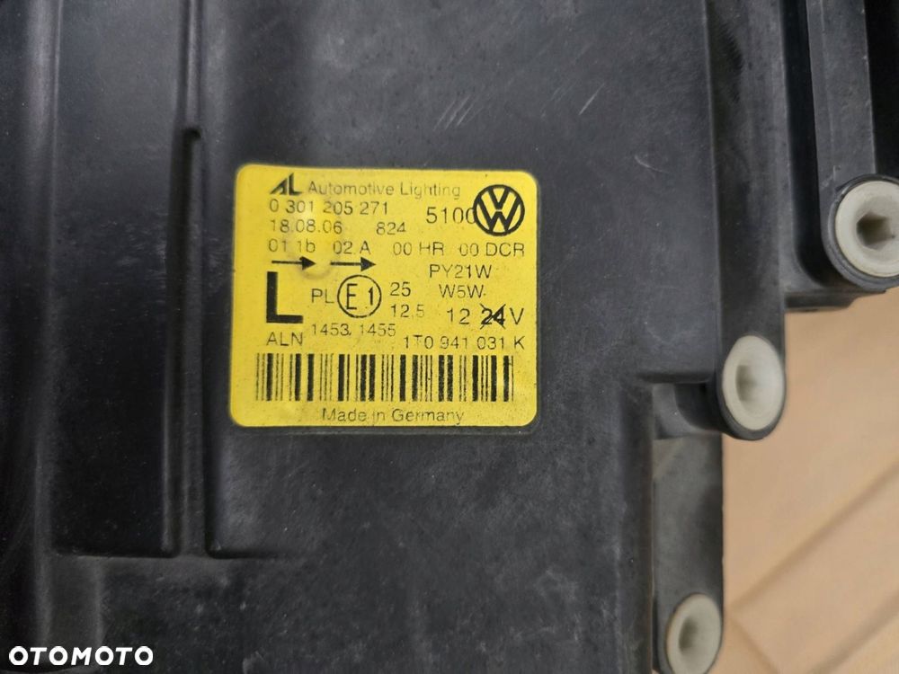 reflektor przód strona lewa volkswagen touran i 1t0941031k - 5
