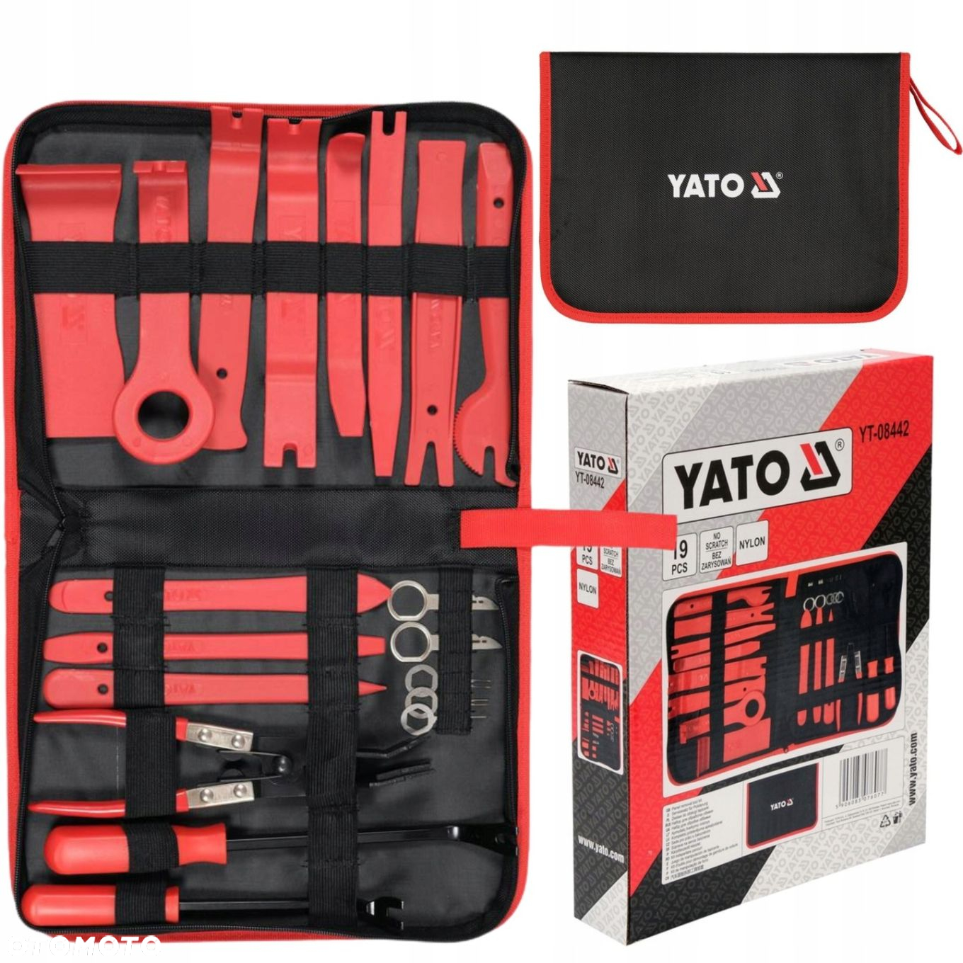 YATO ZESTAW ŚCIĄGACZY DO TAPICERKI I RADIA WYMIJAKI 19 SZTUK ETUI YT-08442 - 7