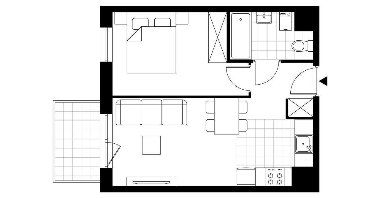 2-pokojowe mieszkanie 37m2 + balkon Bezpośrednio - Pełny obrazek: 3/11