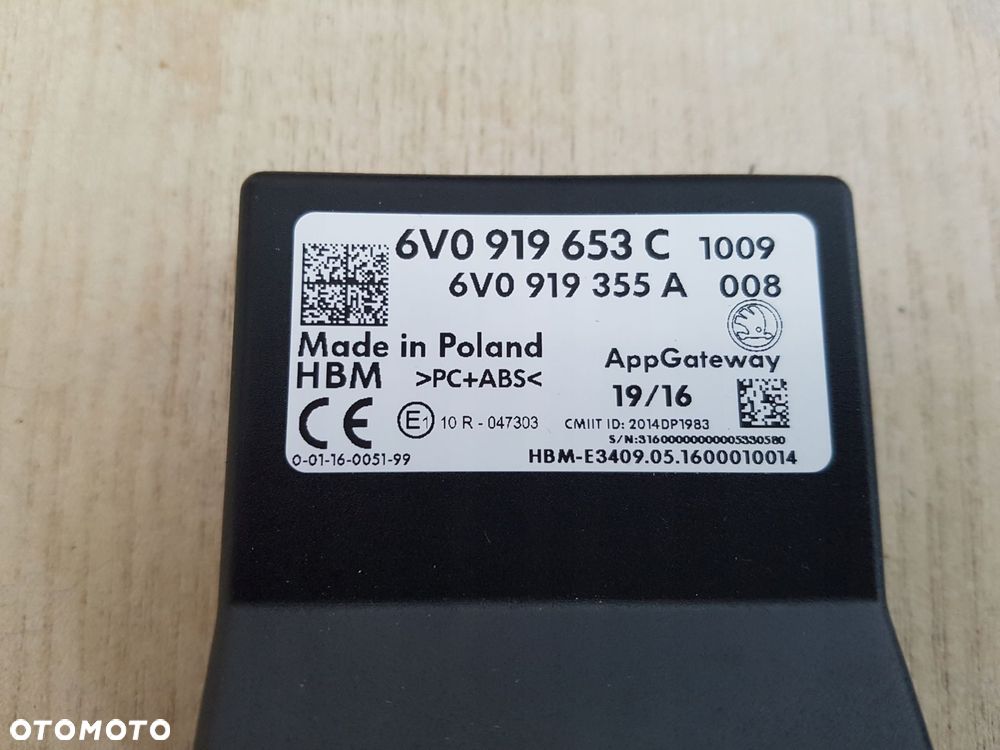 skoda octavia 5e superb 3v moduł telefonu smartgate 6v0919653c 5e0063218 - 3