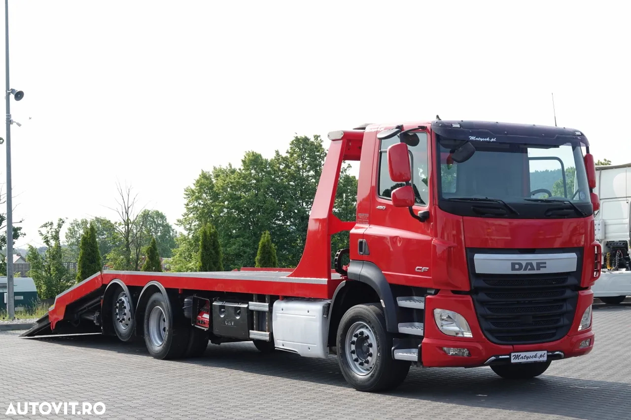 DAF CF 460 / AUTOTURISM CAMION / PLATFORMĂ / CALORIERE HIDRAULICE / TROLIU / EURO 6 - 6