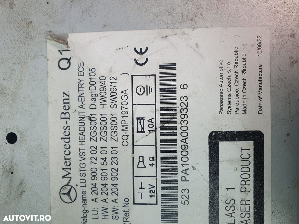 CD player a2049015401 Mercedes-Benz C-Class W204/S204  [din 2007 pana  2012] - 4