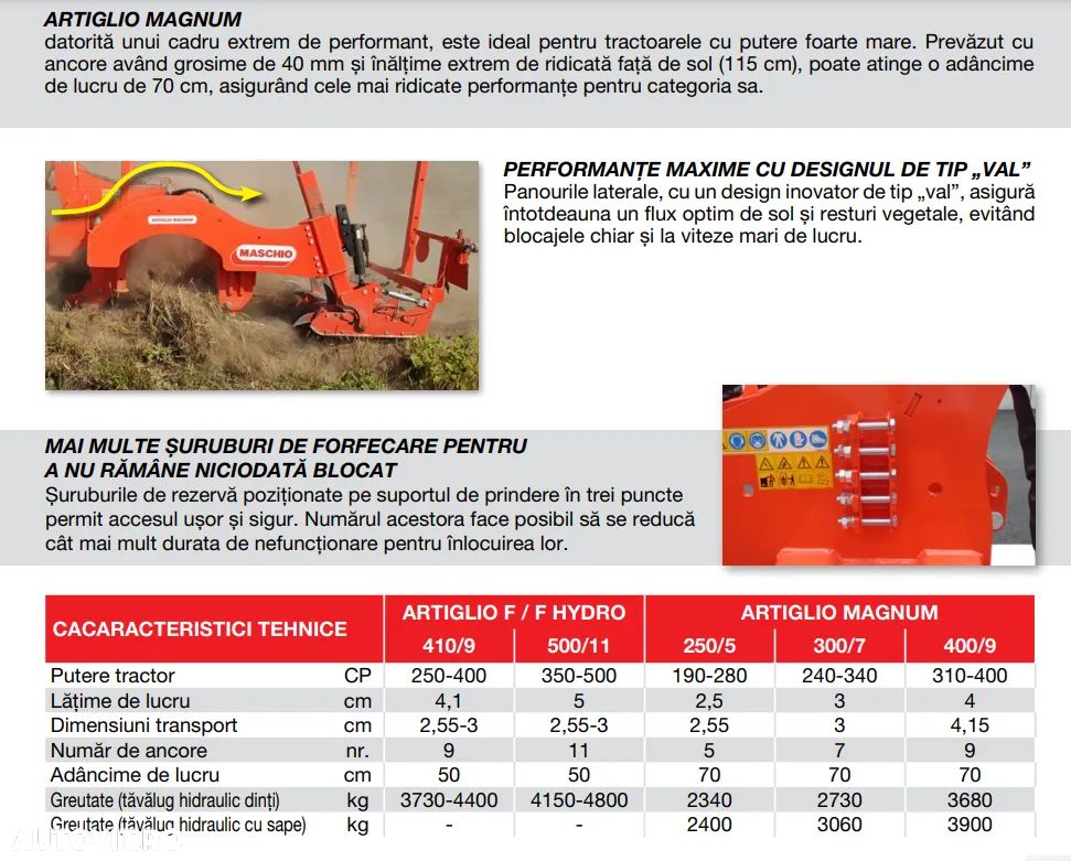 Maschio ARTIGLIO MAGNUM 250/5, 300,7, 400/9 - 15
