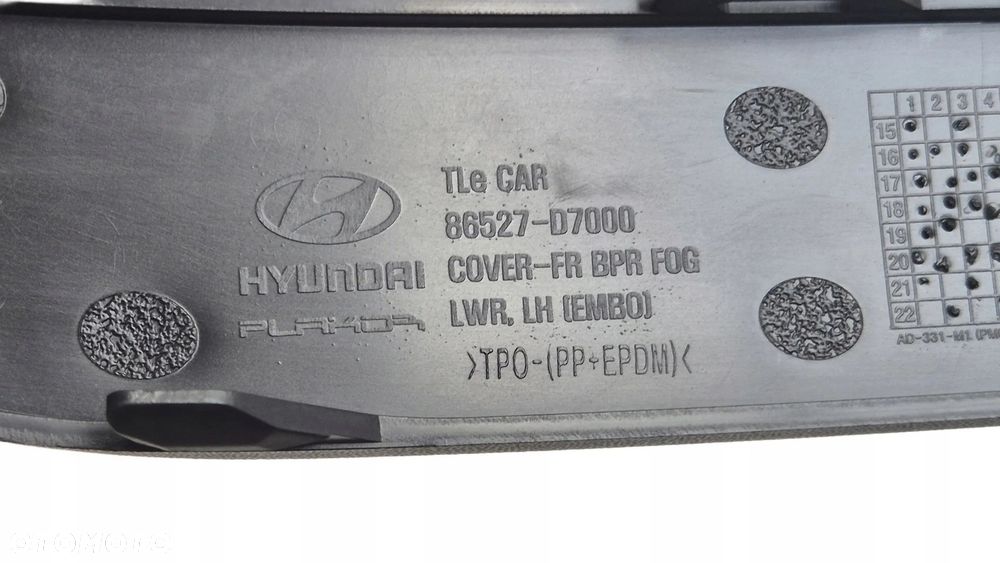 Kratka zaślepka Listwa zderzaka PRZÓD LEWA Hyundai Tucson III 86527-D7000 - 10