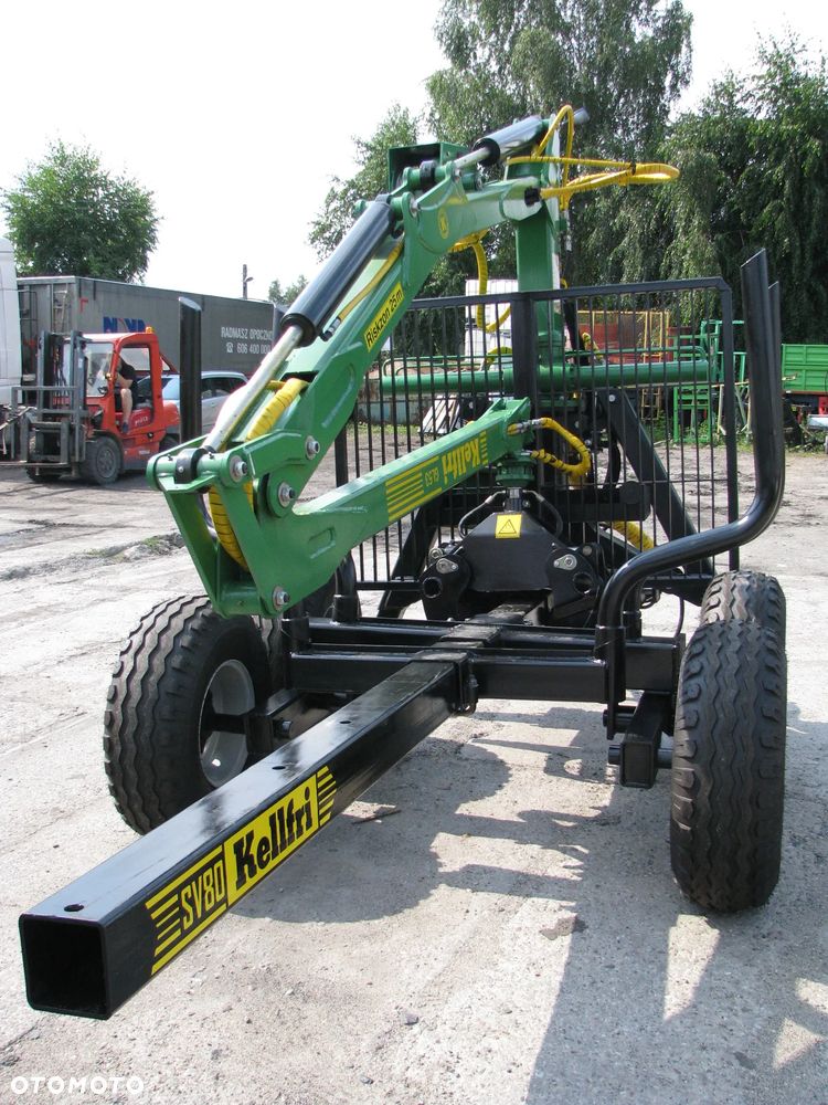 Inny Przyczepa leśna Kellfri 8 ton z żurawiem HDS 6,3m - odkładany HDS - TROL, Wyciągarka leśna do drewna KR4 - 4 tony WIRAX, Pomarol Chwytak do zrywki drewna hydrauliczny CHD100 / CHD110 - kleszcze do drewna, Rębak do drewna, trocina, zrębka - 15