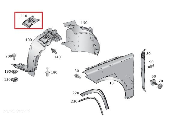 MERCEDES ML W166 GL X166 Zaslepka rewizyjna nadkola przod OE - 3