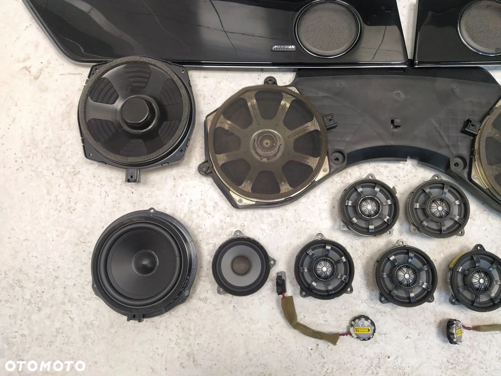 JAGUAR XJR XJ-R X351 ZESTAW GŁOŚNIKÓW NAGŁOŚNIENIA PRZÓD TYŁ LEWA PRAWA W DRZWI PÓŁKA TYLNA MERIDIAN SURROUND KOMPLET ORYGINAŁ - 11
