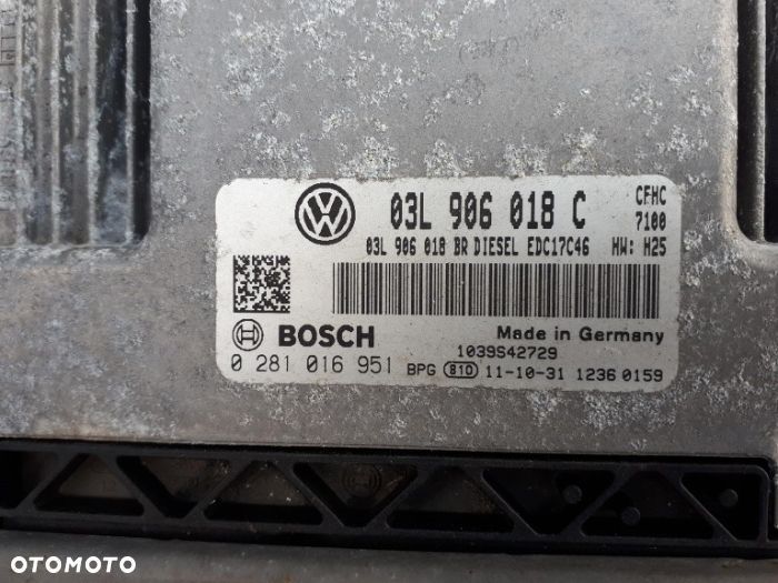 Komputer Sterownik Silnika 2.0 TDI Skoda Octavia Seat Audi VW Golf ECU 03L906018C - 1