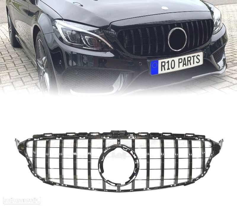GRELHA FRONTAL MERCEDES W205 19- LOOK AMG GT PRETO - 1