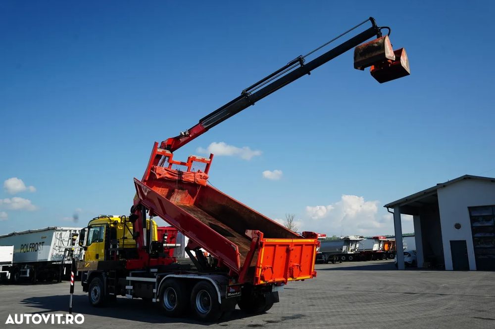 MAN TGS 26.420 / 6x4 / BASCULĂ DUBLĂ / LATERALĂ HIDRODORIZATĂ / BORDMATIC + PALFINGER 18002 HDS / ROTATOR / PILOT / EURO 6 - 4