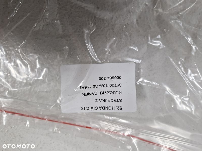 HONDA CIVIC IX STACYJKA 2 KLUCZYKI ZAMEK 39730-T0A-G0 116RI-000664 - 5