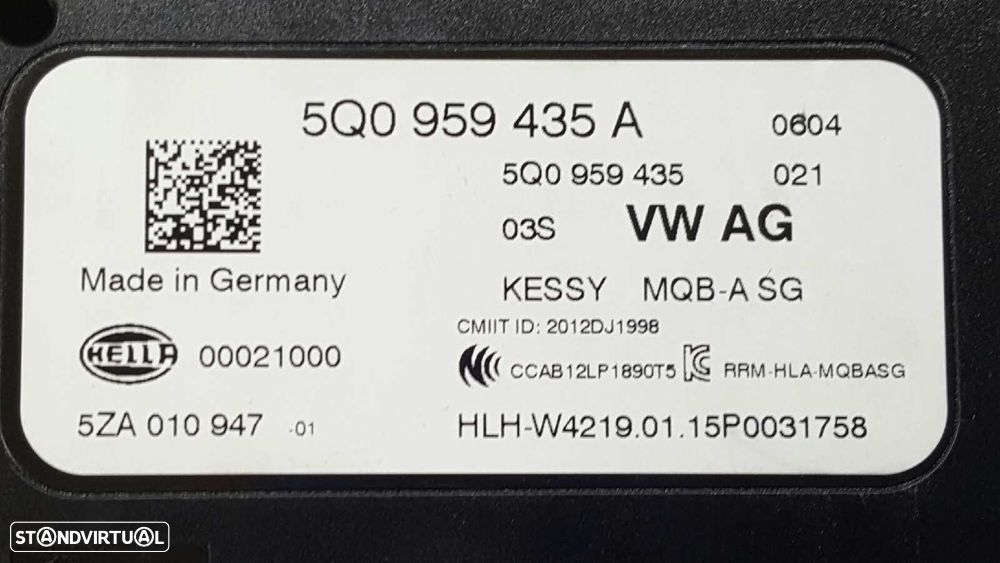 MÓDULO ELETRÓNICO VOLKSWAGEN GOLF VII LIM. GTE - 2