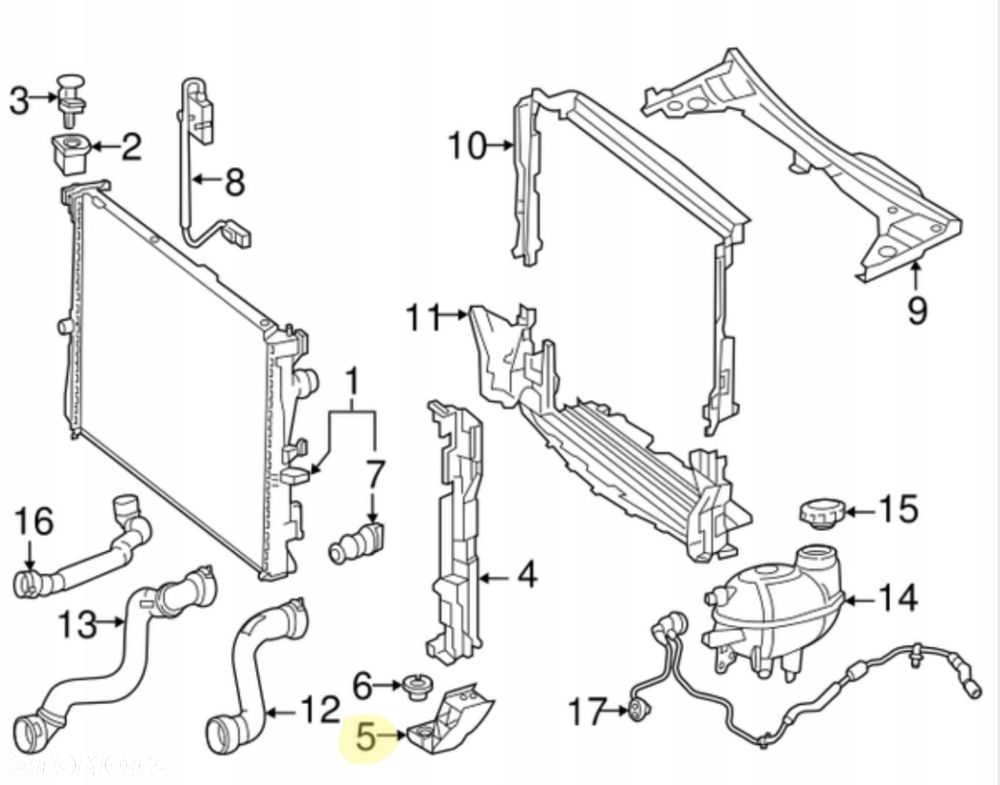 MERCEDES C KLASA W205 2014-2021 MOCOWANIE OBUDOWA RAMKA CHŁODNICY ADAPTER - 9