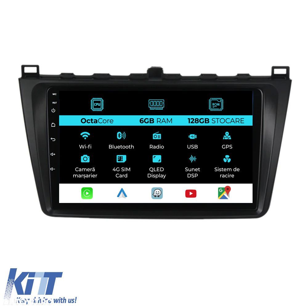 Navigatie Dedicata Mazda 6 (2008-2013), 9Inch, 6Gb Ram, 128Gb Stocare, - 1