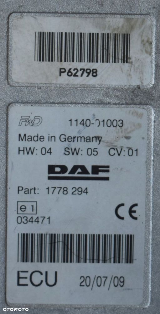 STEROWNIK KOMPUTER ECU DAF XF CF 1778294 - 4