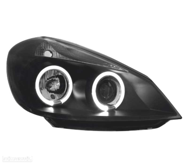 FARÓIS ANGEL EYES RENAULT CLIO 05-09 FUNDO PRETO - 2