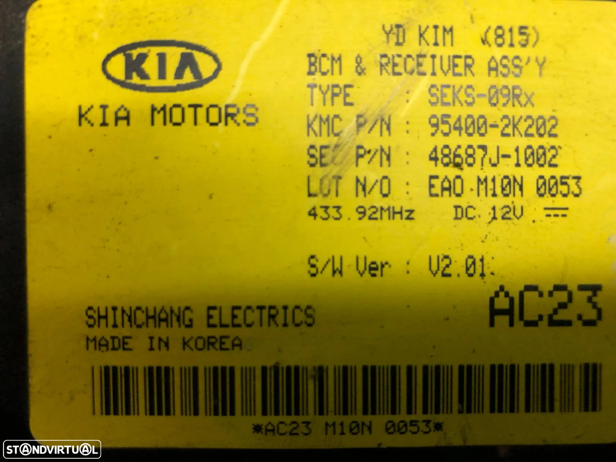 KIA SOUL MODULO UNIDADE CONTROLO - MD067 - 2