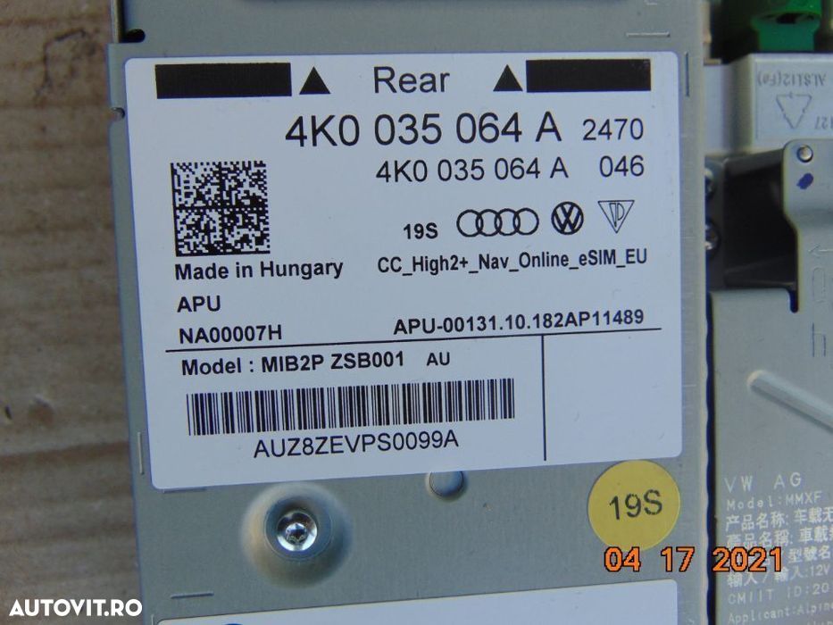 MMi Multimedia Navigatie Audi A6 4K Audi a7 A8 q8 Modul MIB - 2