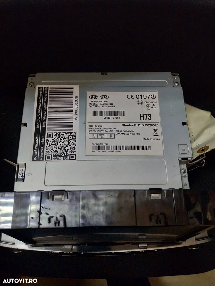 VAND RADIO AUTO CU DISPLAY MARE, TOUCHSCREEN PENTRU HYUNDAI/KIA CU SLOT DE CARD SD, COD: LAN6720EHAE - 2