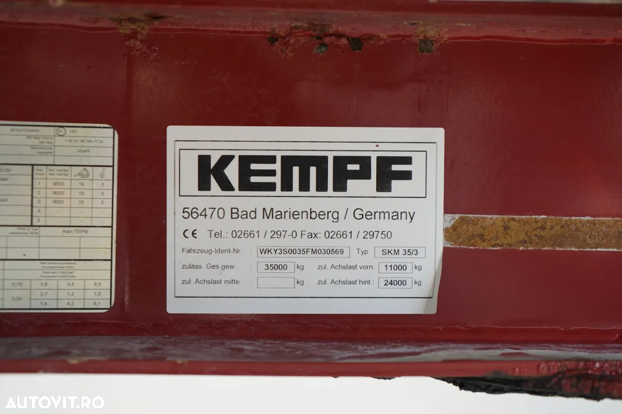 Kempf BASCĂLĂTOR KEMPF / ALUMINIU / 25 m³ / AXE MERCEDES / AXĂ RELAXABILĂ - 20
