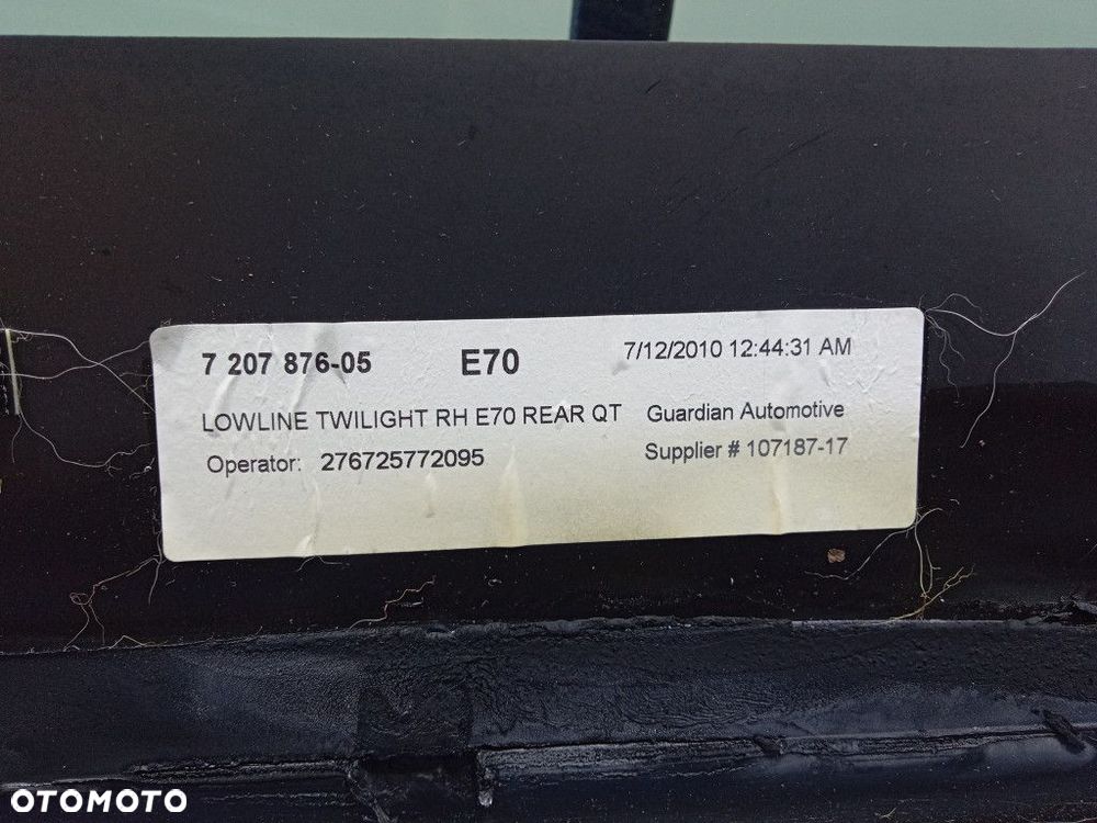 BMW X5 E70 SZYBA KAROSERYJNA TYŁ PRAWA 7207876 - 5