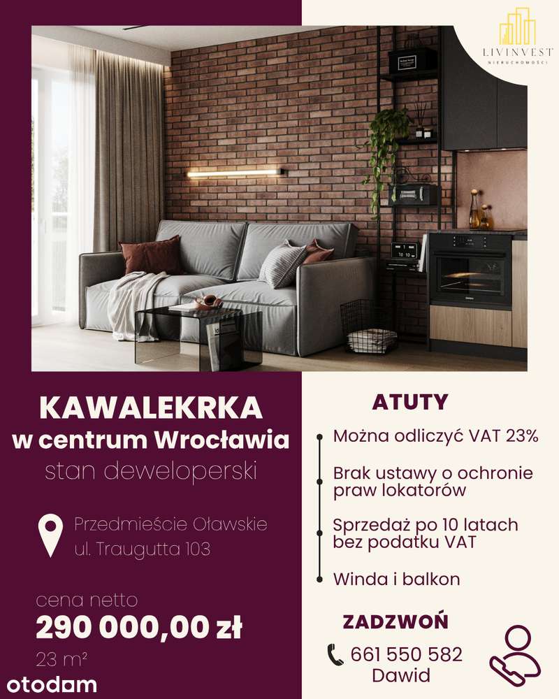 Kawalerka , 23 m2 , Centrum, Idealne na Start i Inwestycję