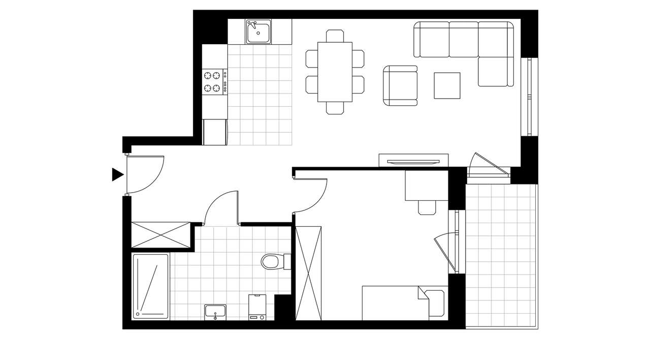 2-pokojowe mieszkanie 50m2 + balkon - Pełny obrazek: 3/23