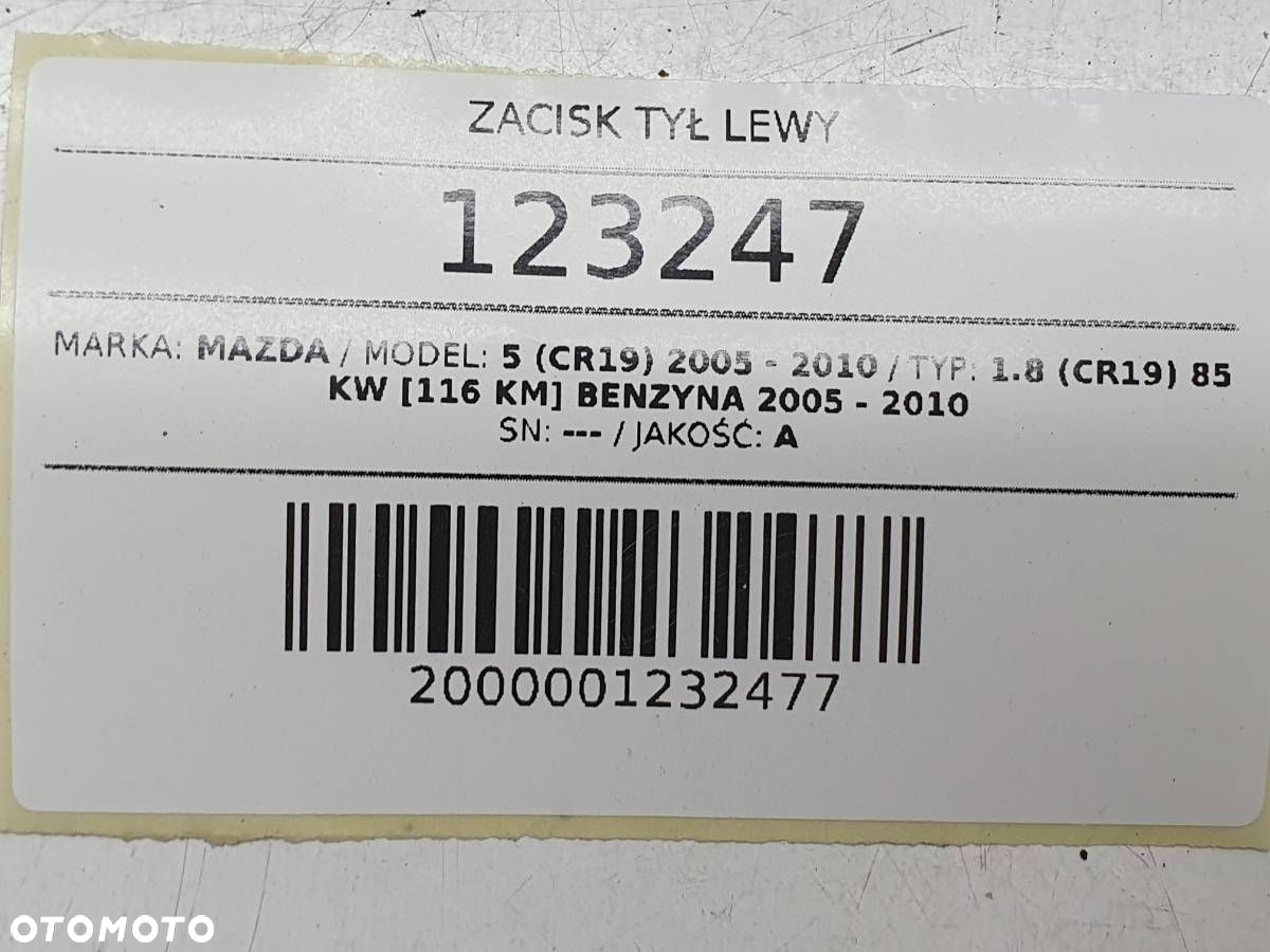 ZACISK HAMULCOWY TYŁ TYLNY LEWY MAZDA 5 I CR19 1.8 B - 7