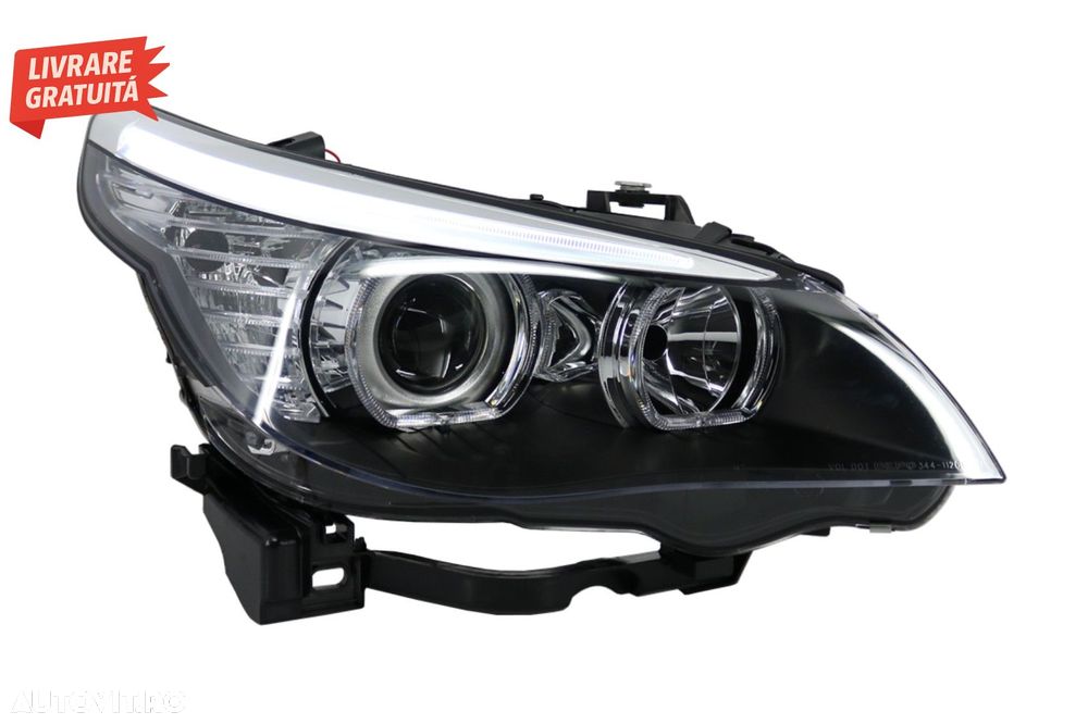 Faruri LED Dayline Angel Eyes BMW Seria 5  E60 E61 (2003-2007) LCI Design- livrare gratuita - 6