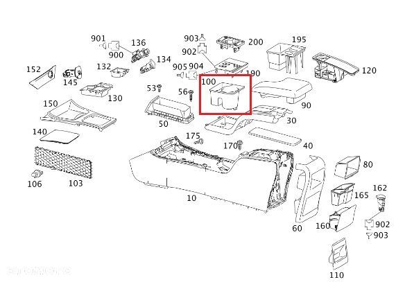 MERCEDES W169 W245 Uchwyt na kubek cupholder OE - 2