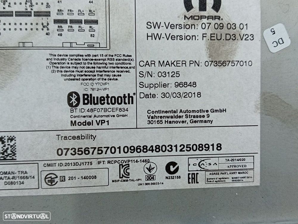 Display / ecrã de informações FIAT Tipo Sedan (356_) - 5