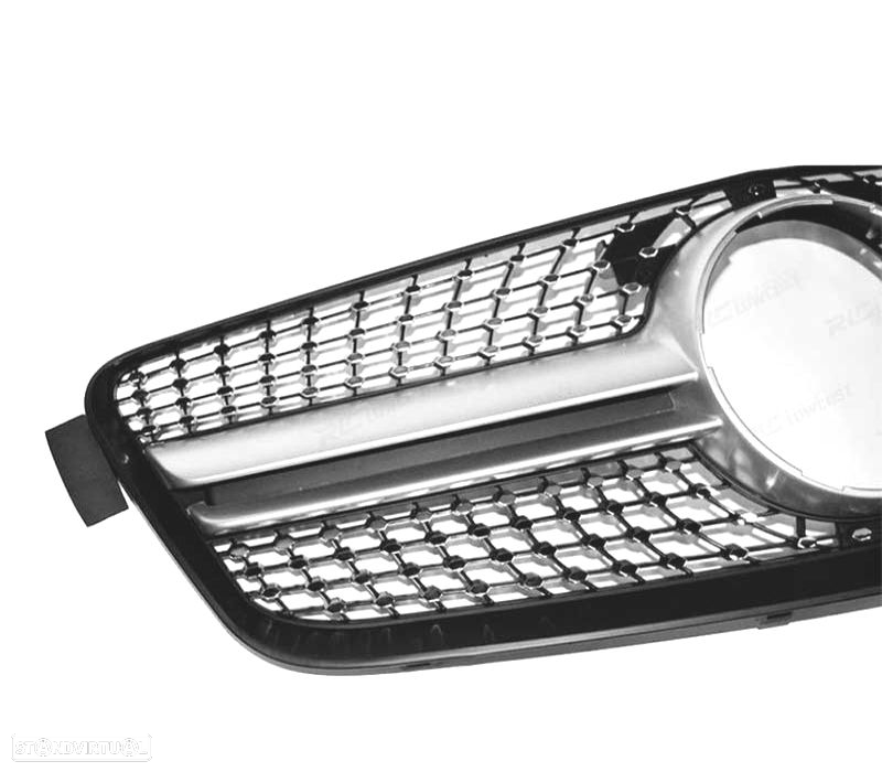 GRELHA FRONTAL MERCEDES CLASE E W212 09-13 LOOK AMG DIAMANT CROMADO PRETO - 2