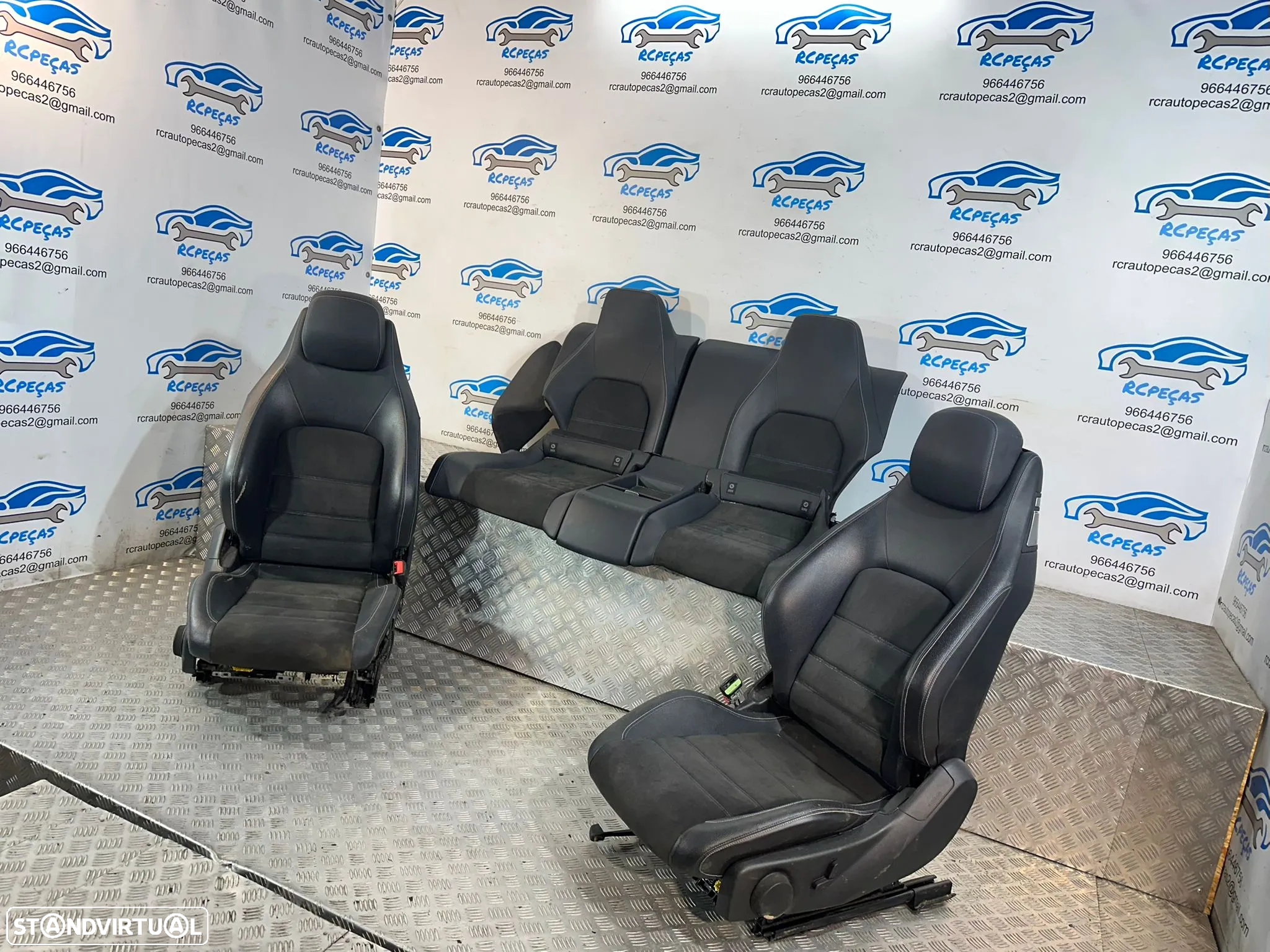 .Conjunto Bancos Pele Alcantra Eletricos Frente Frontais Tras Traseiros Originais AMG Mercedes-Benz Classe C W204 Coupe Facelift 2011 – 2015 - 4