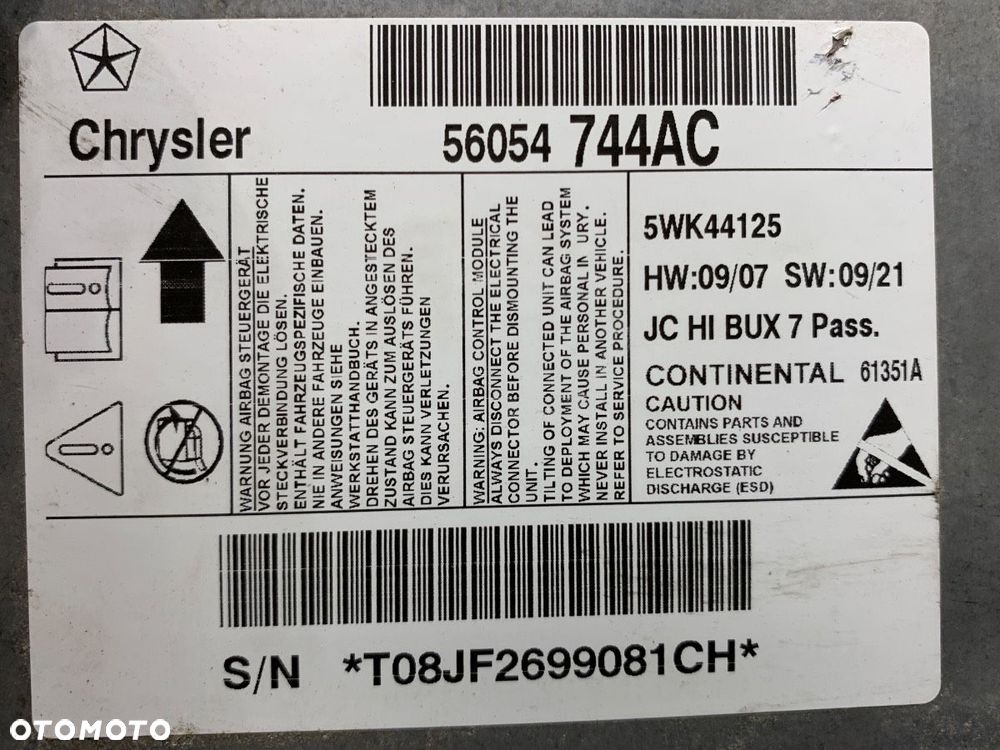 SENSOR AIRBAG  DODGE JOURNEY 2008 - 2022 2.0 CRD 103 kW [140 KM] olej napędowy 2008 - 2022 - 4