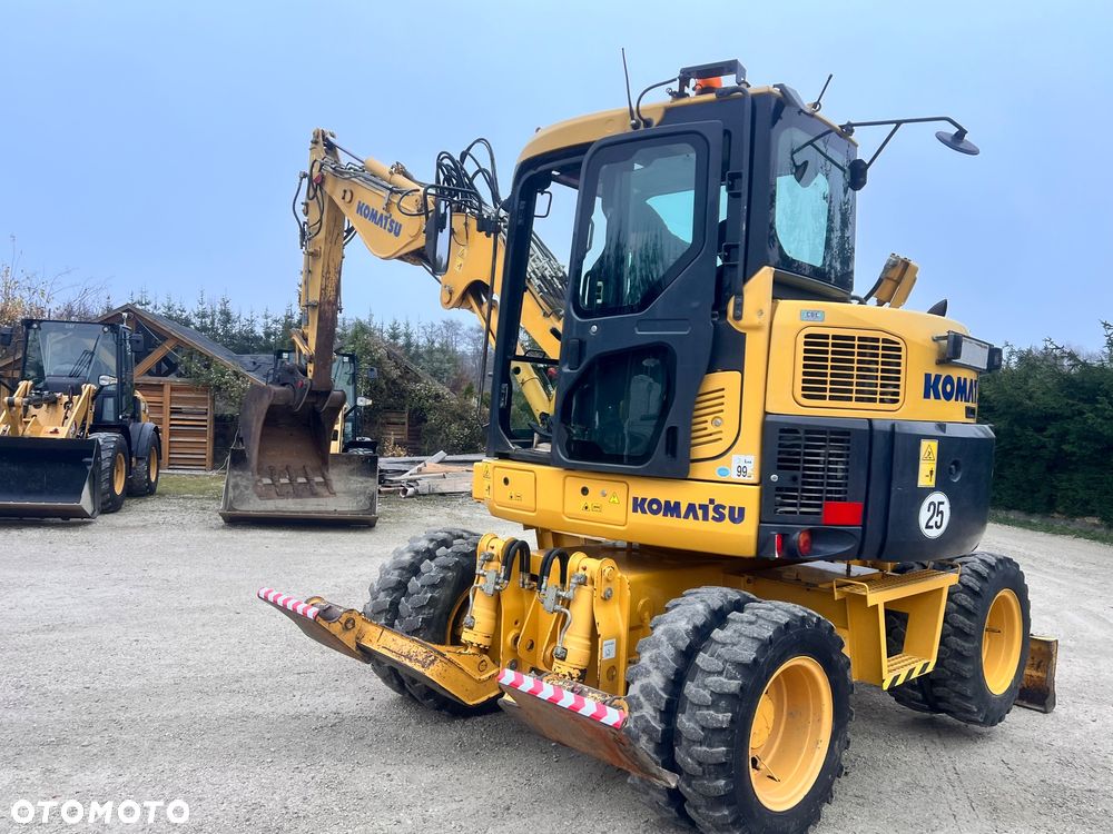 Komatsu Koparka kołowa KOMATU PW98MR-8 10ton 4x4x4 ośki skrętne Ramię 3x łamane BEZ DPF i ADBLUE 4 cyl dodatkowe wyjścia hydr Pług Podpory  2012 szybka zwinna Prosto z importu 1 właściciel Cat TEREX Liebherr Wacker Pw 98 Mr 8 11 - 36