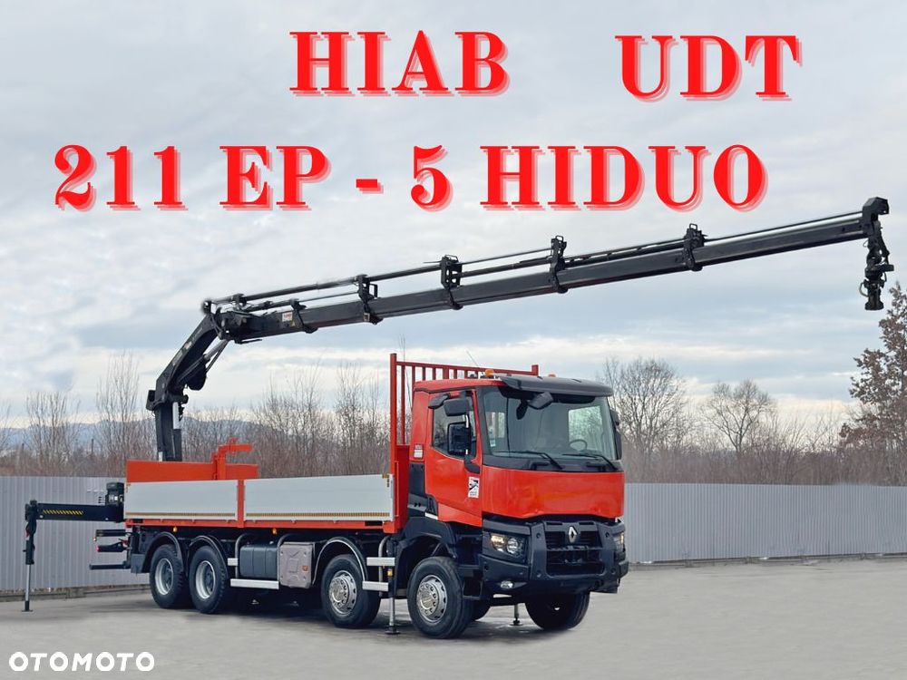 Renault K 430 * SKRZYNIA 7,50 m * HIAB 211 EP - 5 HIDUO + PILOT / 8x4
