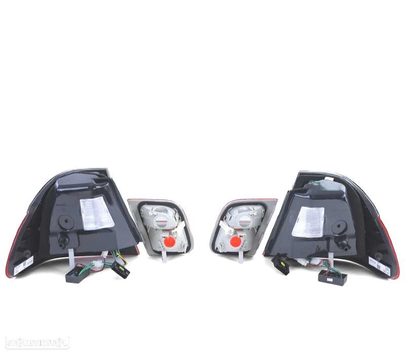 FAROLINS TRASEIROS LED BMW E46 98-01 VERMELHO CROMADO LOOK M3 - 2