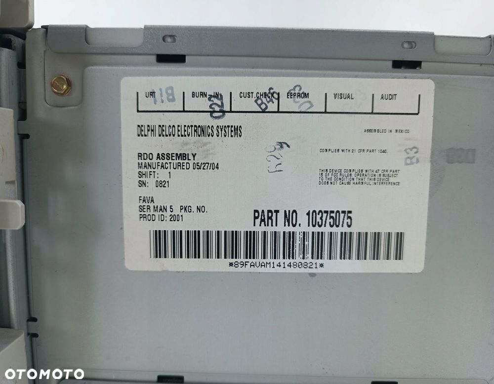 RADIO FABRYCZNE CD CHEVROLET EQUINOX I 3.4 10375075 - 2