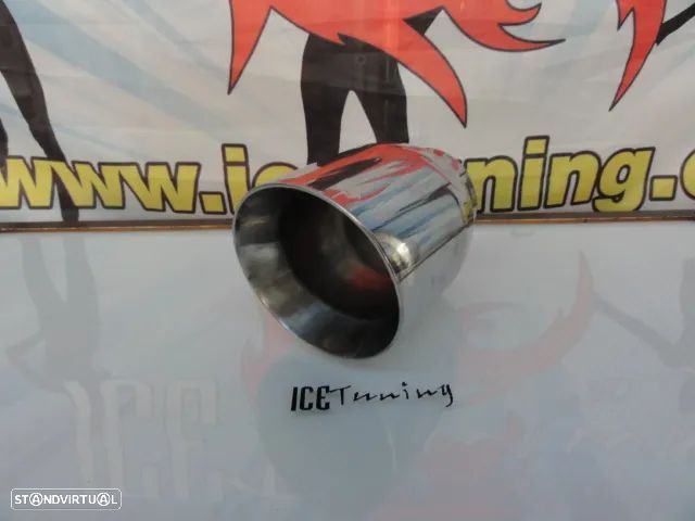 Ponteiras De Escape universal Redonda c/corte (obliqua) 110mm X 165MM 100% Inox - 1