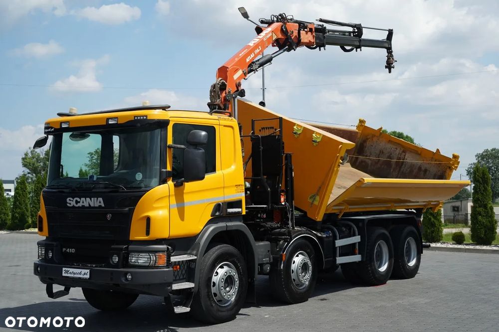 Scania P 410 / 8x4 / WYWROTKA - 6 M + HDS ATLAS 116.3  / ROTATOR / EURO 6 / - 10