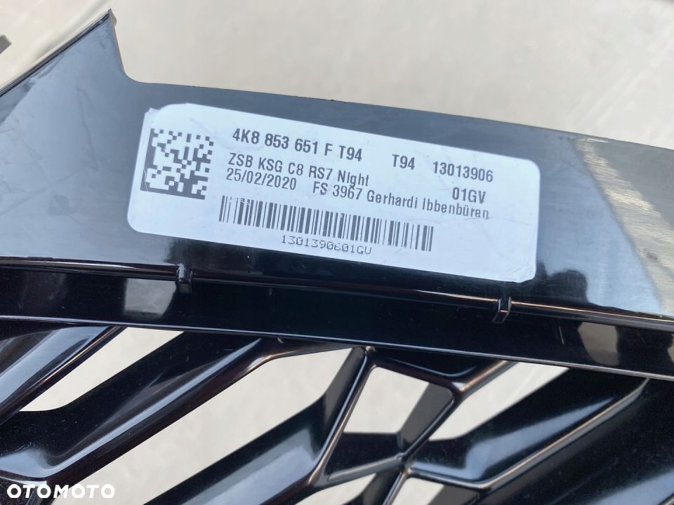 GRILL przedni ATRAPA Audi RS C8 4K0 4K8 A6 A7 -ASO - 9