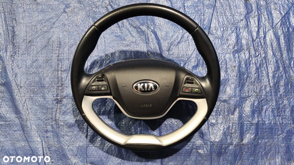 KIEROWNICA MULTIFUNKCYJNA SKÓRA CZARNA KOMPLETNA PODUSZKA AIRBAG KIEROWCY KIA PICANTO II 2 - 1