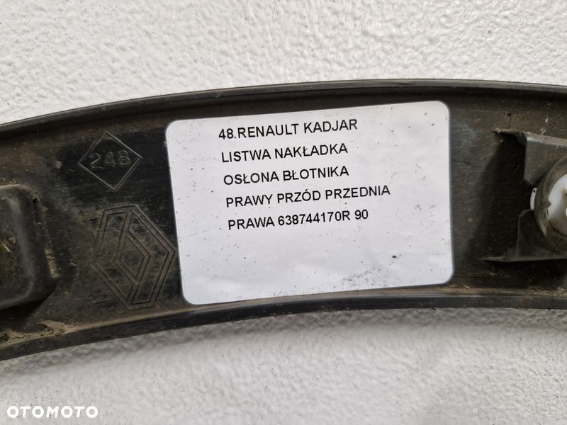 RENAULT KADJAR LISTWA NAKŁADKA OSŁONA BŁOTNIKA PRAWY PRZÓD PRZEDNIA PRAWA 638744170R - 8