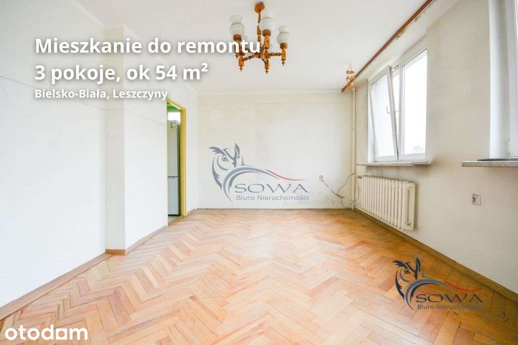 Mieszkanie do remontu - 3 pokoje