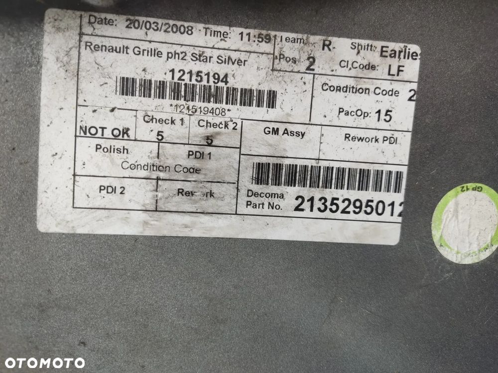RENAULT TRAFIC II LIFT GRILL ATRAPA 623100247R STAR SILVER - 6
